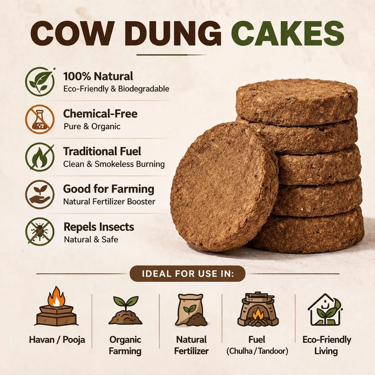 Organic Cow Dung Cakes